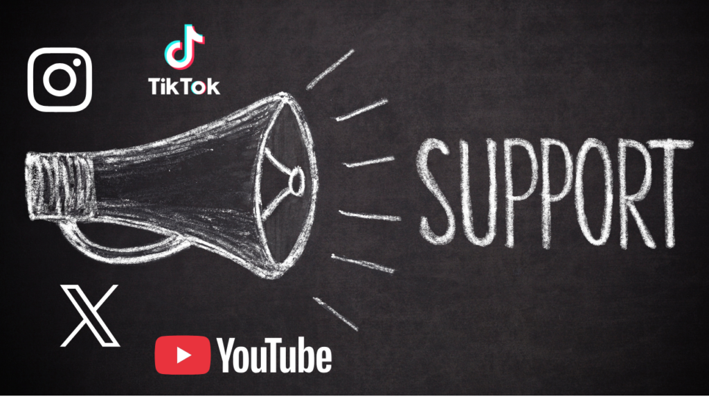 大手SNS（インスタグラム、TikTok、X、YouTube）に「頑張ります」と気持ちを表明し続けると、いつしか「頑張れ」が届くようになります。イベント開始前からパワーアップです！